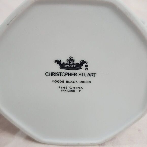 CHRISTOPHER STUART 10"  Black Dress Coffee Teapot Fine China - Picture 9 of 10